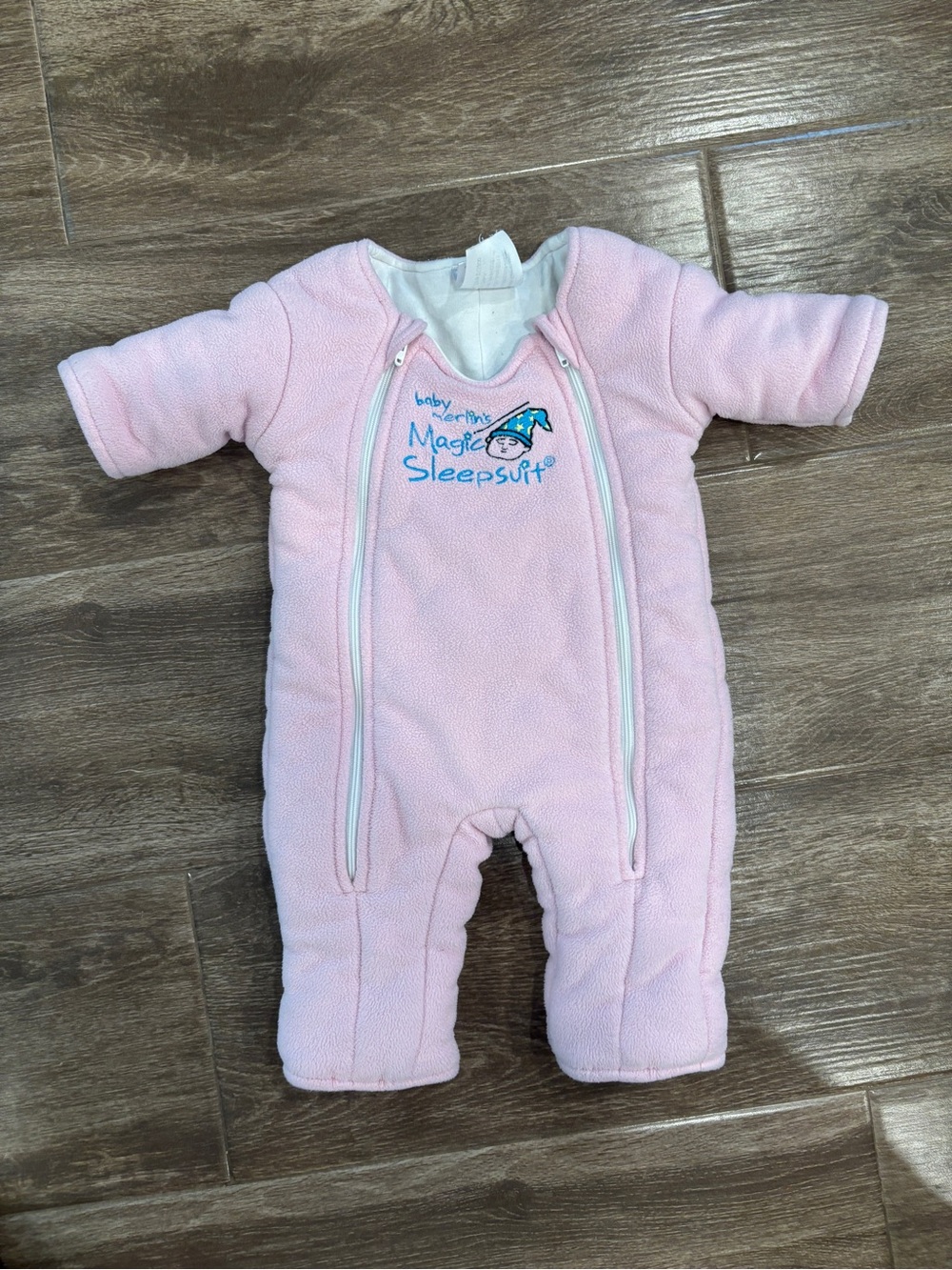 Magic Merlin Sleepsuit Pink Plush Baby Soze 3-6 m with Dual Zippers Cozy Warm